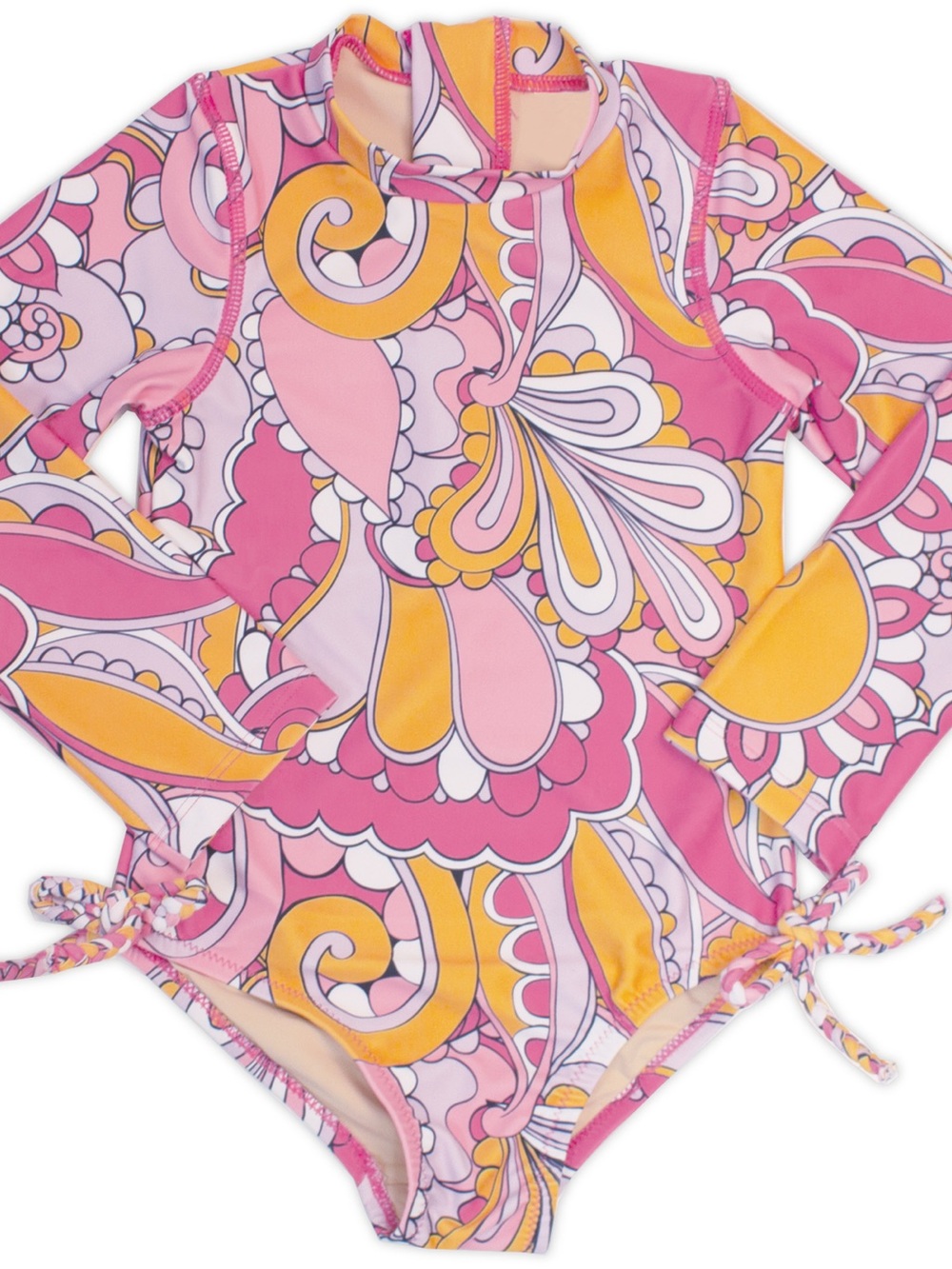Shade Critters Pink Swirl Long Sleeve One Piece Rashguard Swimsuit